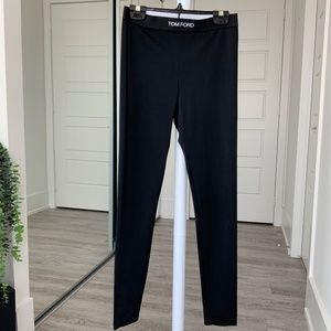 TOM FORD Black Leggings with Logo Waist